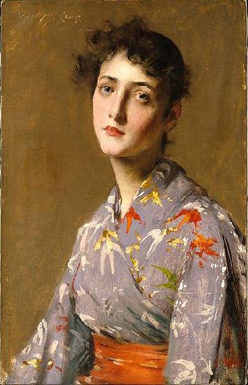 William Merritt Chase Girl in a Japanese Costume France oil painting art
